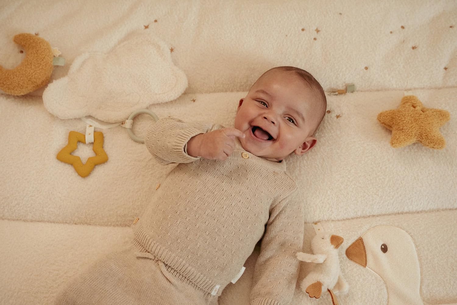 Little Dutch Krabbeldecke Spieldecke Activity Matte Baby (80x100 cm) weiß - Newborn Naturals
