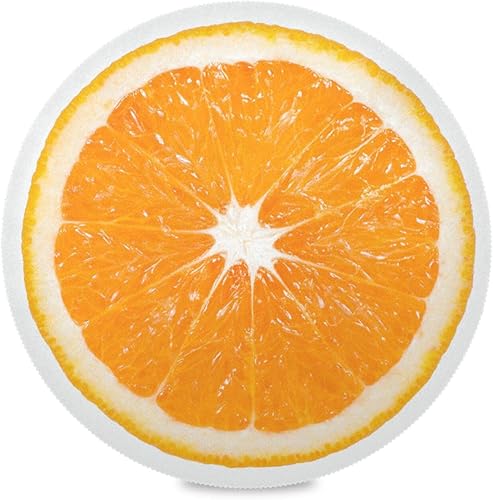 Kigai Juego de 1 manteles individuales redondos con rodajas naranjas, antideslizantes, lavables, resistentes al calor, para cocina, mesa de comedor,