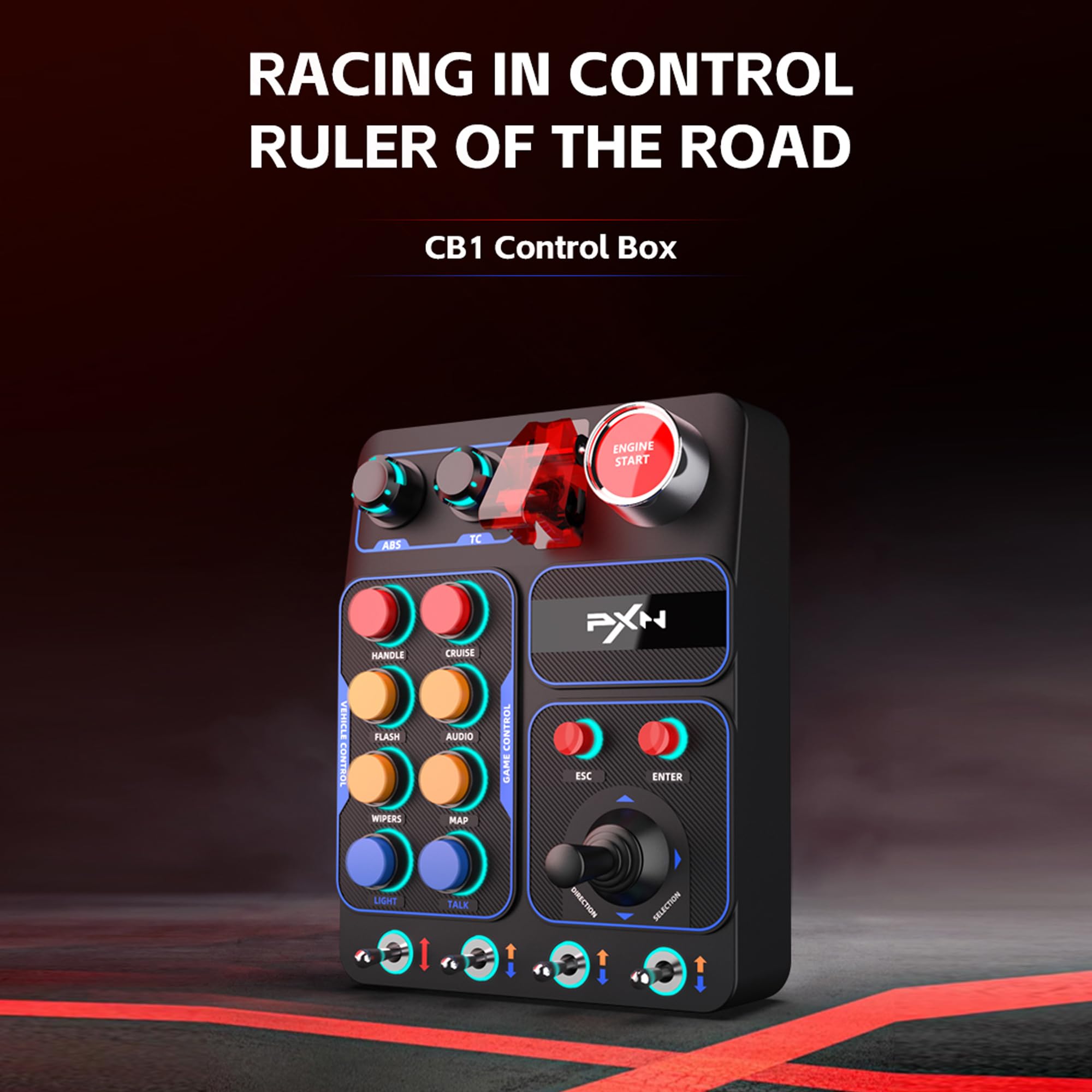 PXN CB1 Extender Programmable PC Control Box Cammand Panel per American Truck Simulator, European Truck Simulator 2