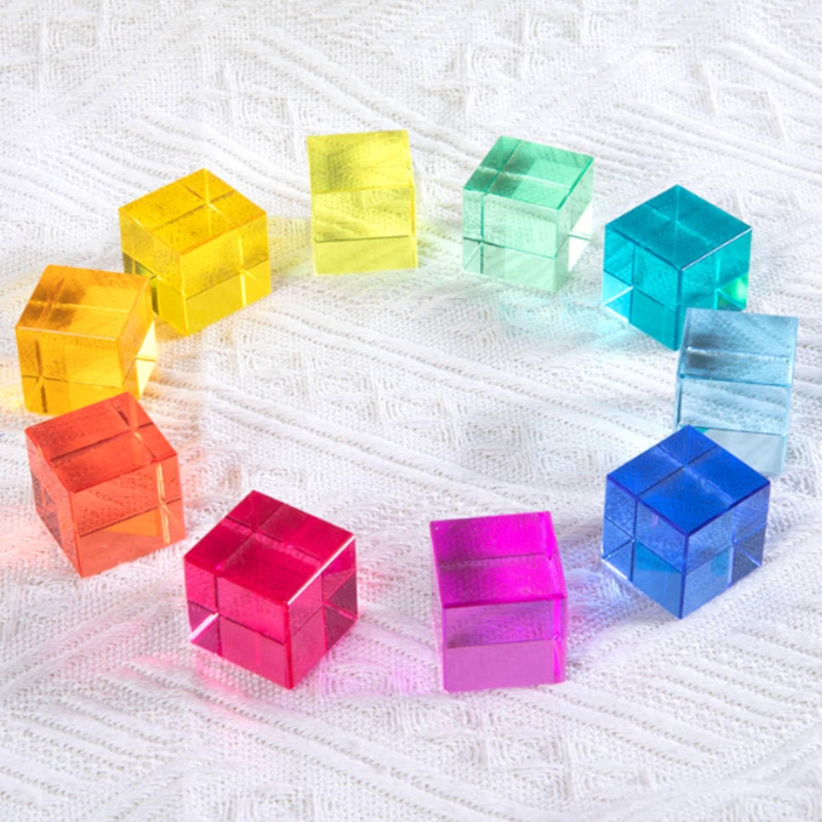 Acrilici con Vassoio Trasparente Mosaico di Blocchi Colorati Educativo Gioco di Costruzioni in Legno per Bambini, Educatori,