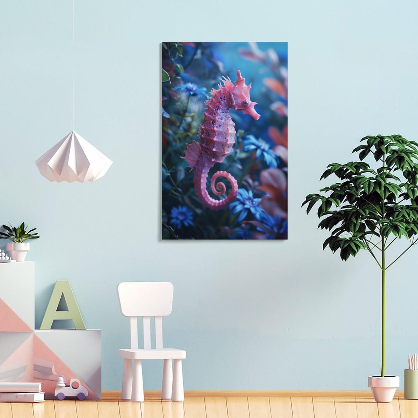 Amazon.co.jp: 絵画 海の底のタツノオトシゴインテリア 絵画