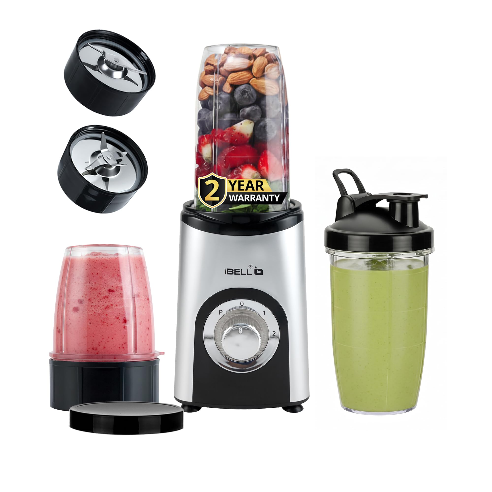 iBELL 600W Nutri Blender – 24,000 RPM High-Speed Mixer Grinder & Juicer with 3 Multipurpose Jars, 3 Smart Modes & Stainless Steel Blades (Silver)-image-15