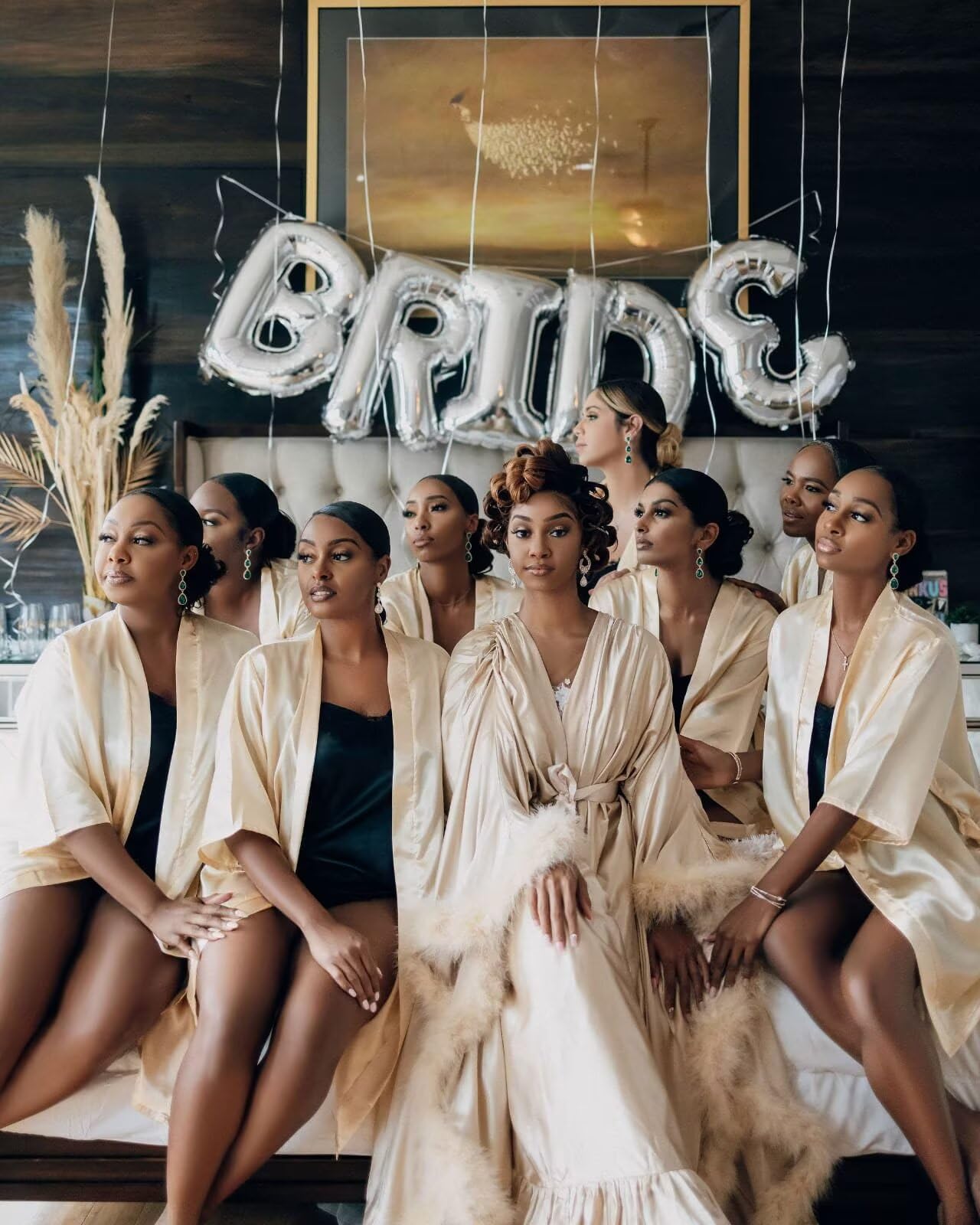 yinyyinhs Womens Sexy Feather Bridal Robes Silk Satin Long Nightgown Bathrobe Sleepwear Maternity Robe for Photoshoot