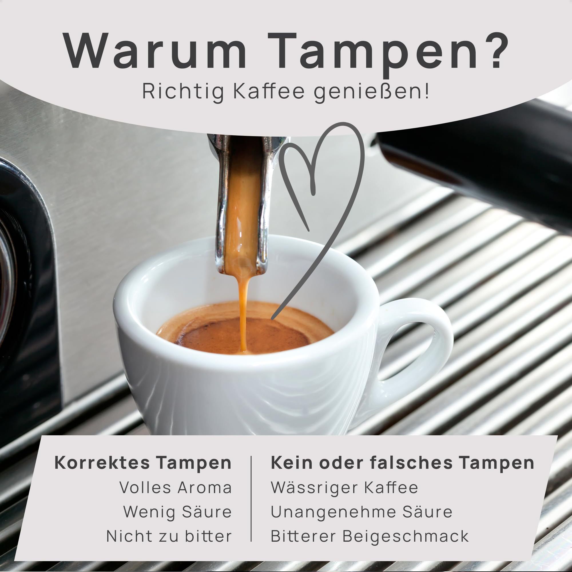 NATUMO Espresso Tamper 58mm mit Holzgriff, Siebträger Zubehör, Kaffe Tamper Set Holz mit Tampermatte