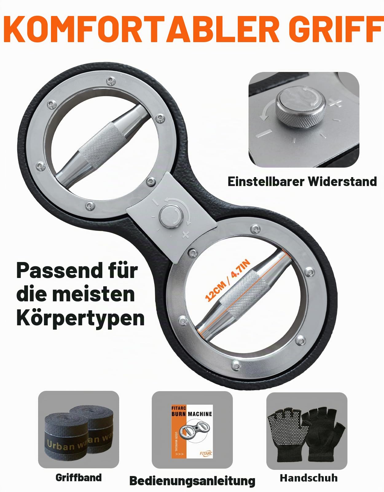 Fitarc 8/5,4 kg Verbrennungsmaschine, Griffkrafttrainer, Arm Workout Ausrüstung für Männer und Frauen, multifunktionaler Hand- und Unterarmtrainer, Arm- und Schulterkrafttraining für Zuhause und Fitnessstudio Workouts