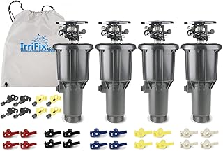 IrriFix Rain Bird Maxi-Paw 2045A Impact Rotor Sprinkler - 4 Pack in a Sack Includes 7 Different Nozzles for Each Head