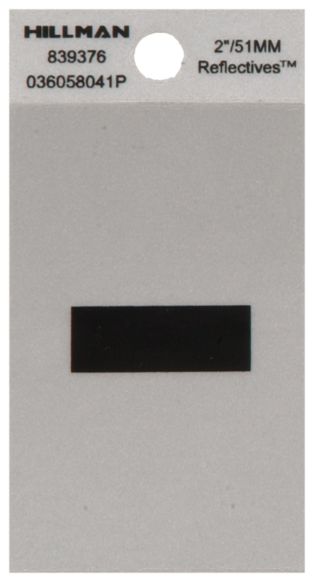 Hillman 839376 2" Black and Silver Reflective Poly-Film Adhesive Hyphen