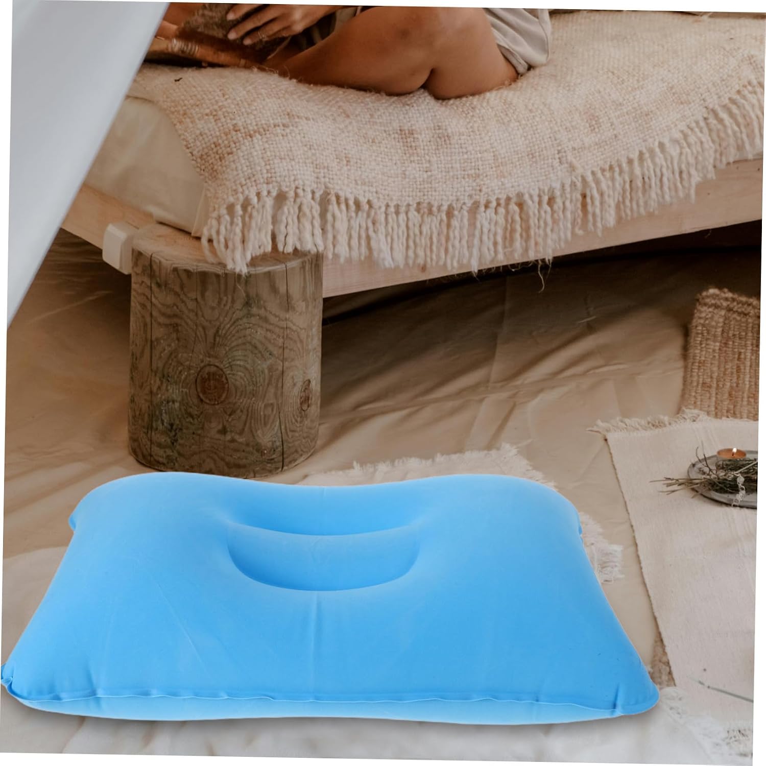 Self Inflating Inflatable Camping Pillow with Comfortable Support and Square PVC Design for Outdoor Camping and Office Naps Lightweight and Versatile Cushion for Hiking and Travel