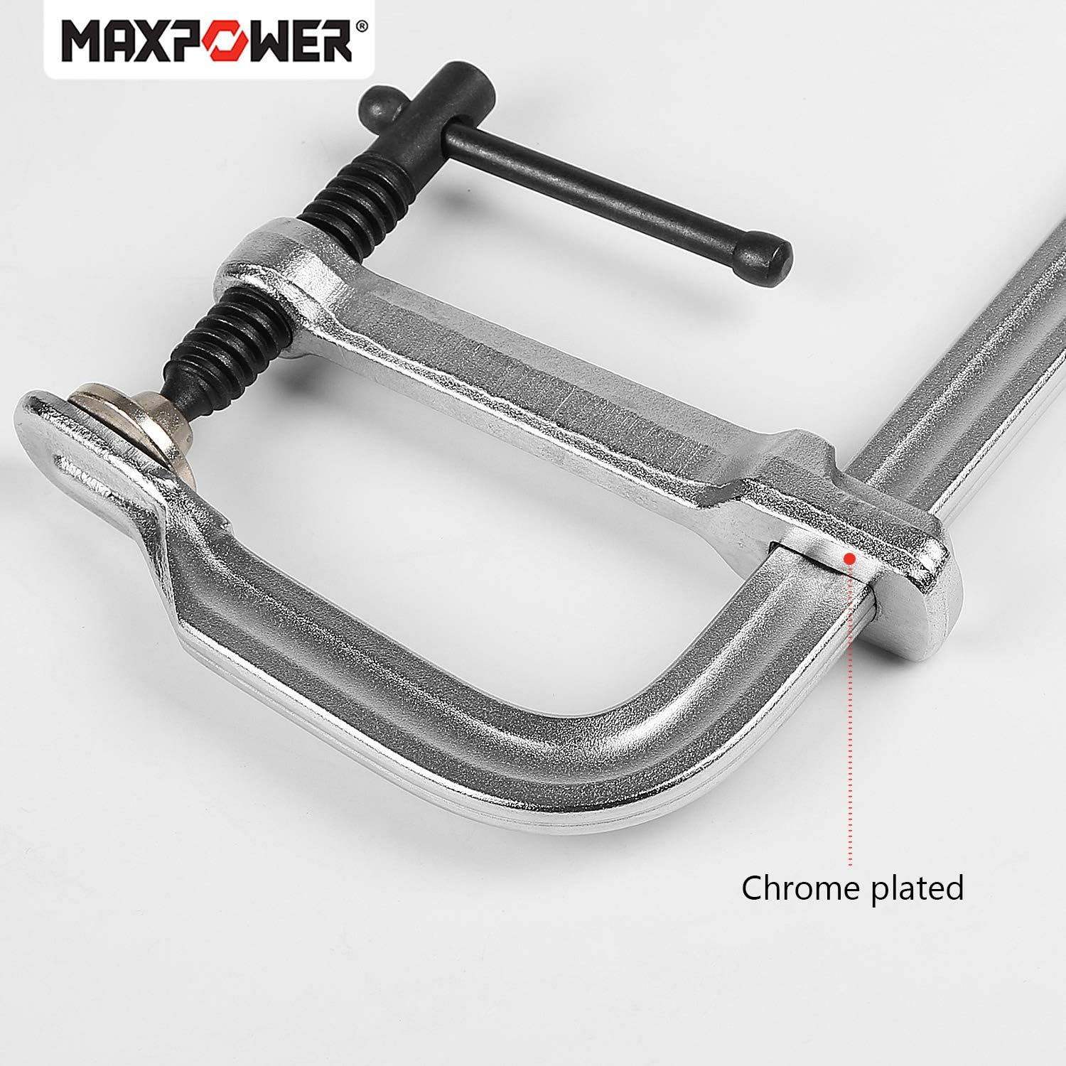 MAXPOWER Heavy Duty F Clamp 12-Inch x 4-3/4-Inch Throat (300 x 120mm Throat),Pack of 2 - - 