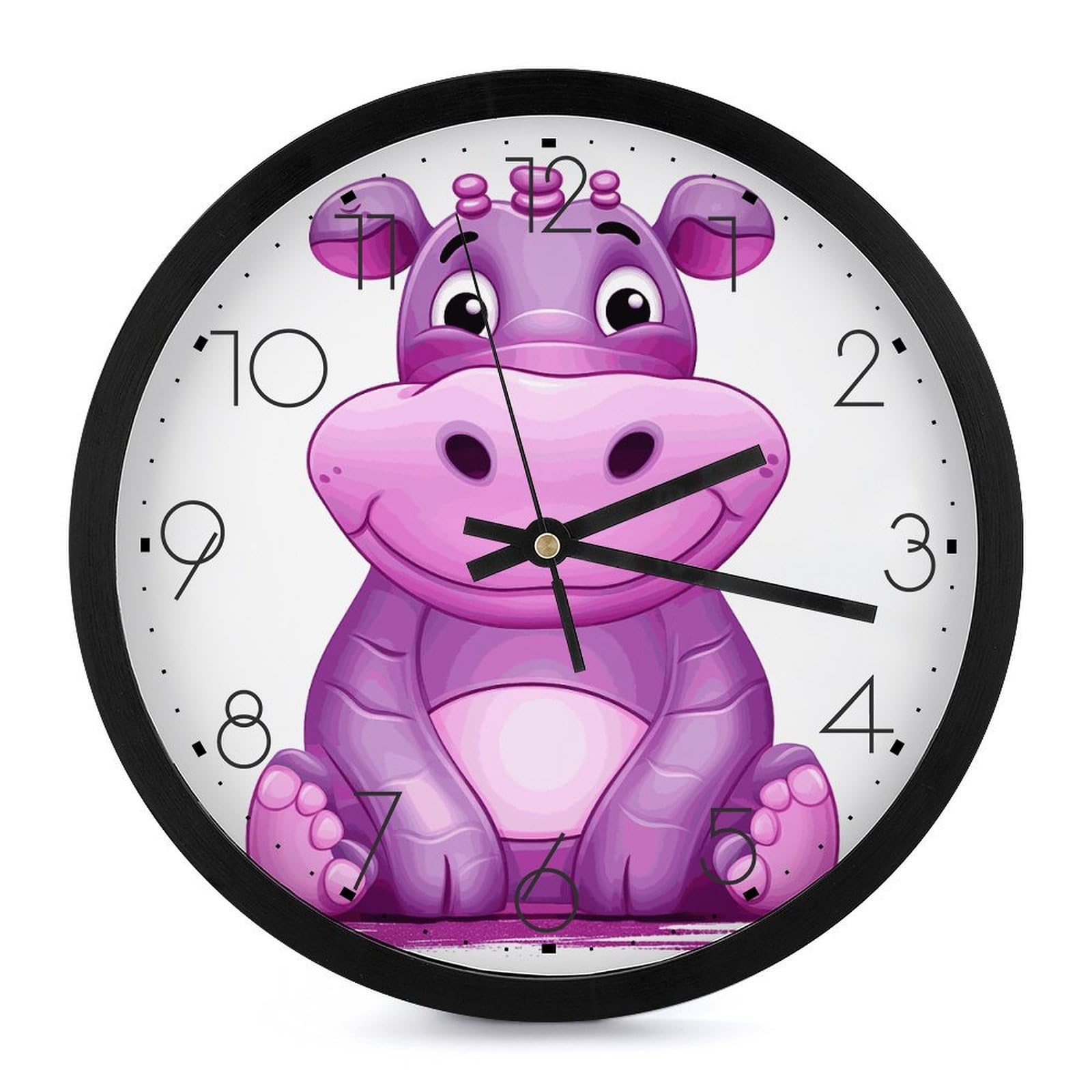 Horloge murale de cuisine hippopotame déco moderne pour salle de bain