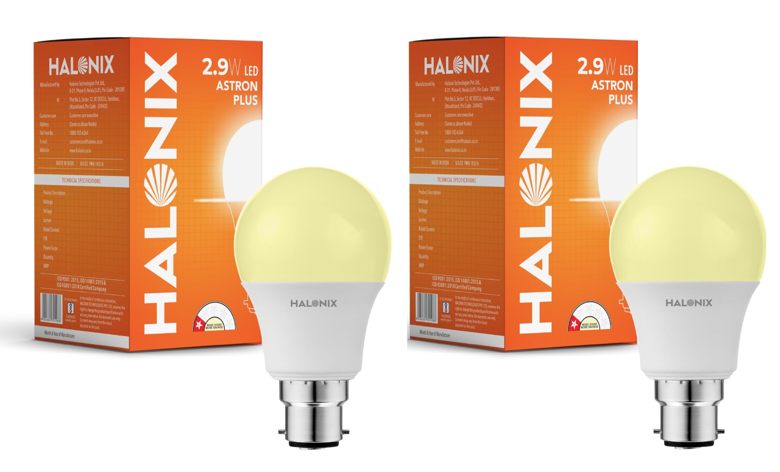 Halonix 2.9W LED Light Bulb | Yellow (3000K) |Pack of 2|Energy Efficient| 4kv Surge Protection |High Lumens per watt, B22-image-28