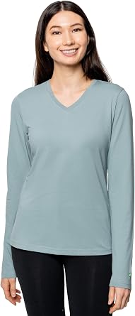 Insect Shield Womens UPF 30+ Dri-Balance Insect Repellent Long Sleeve V-Neck T-Shirt