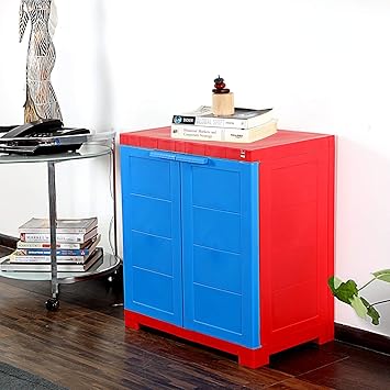 Cello Novelty Compact Plastic 2 Door Cupboard - Red and Blue