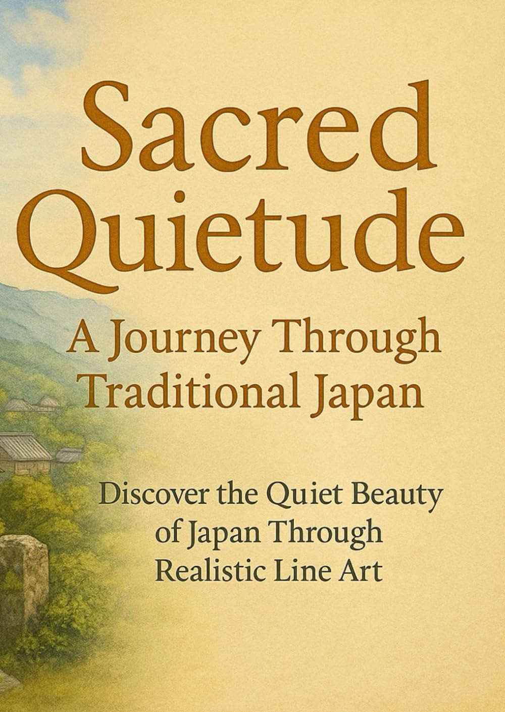 Sacred Quietude: A Journey Through Traditional Japan: Discover the Quiet Beauty of Japan Through Realistic Line Art