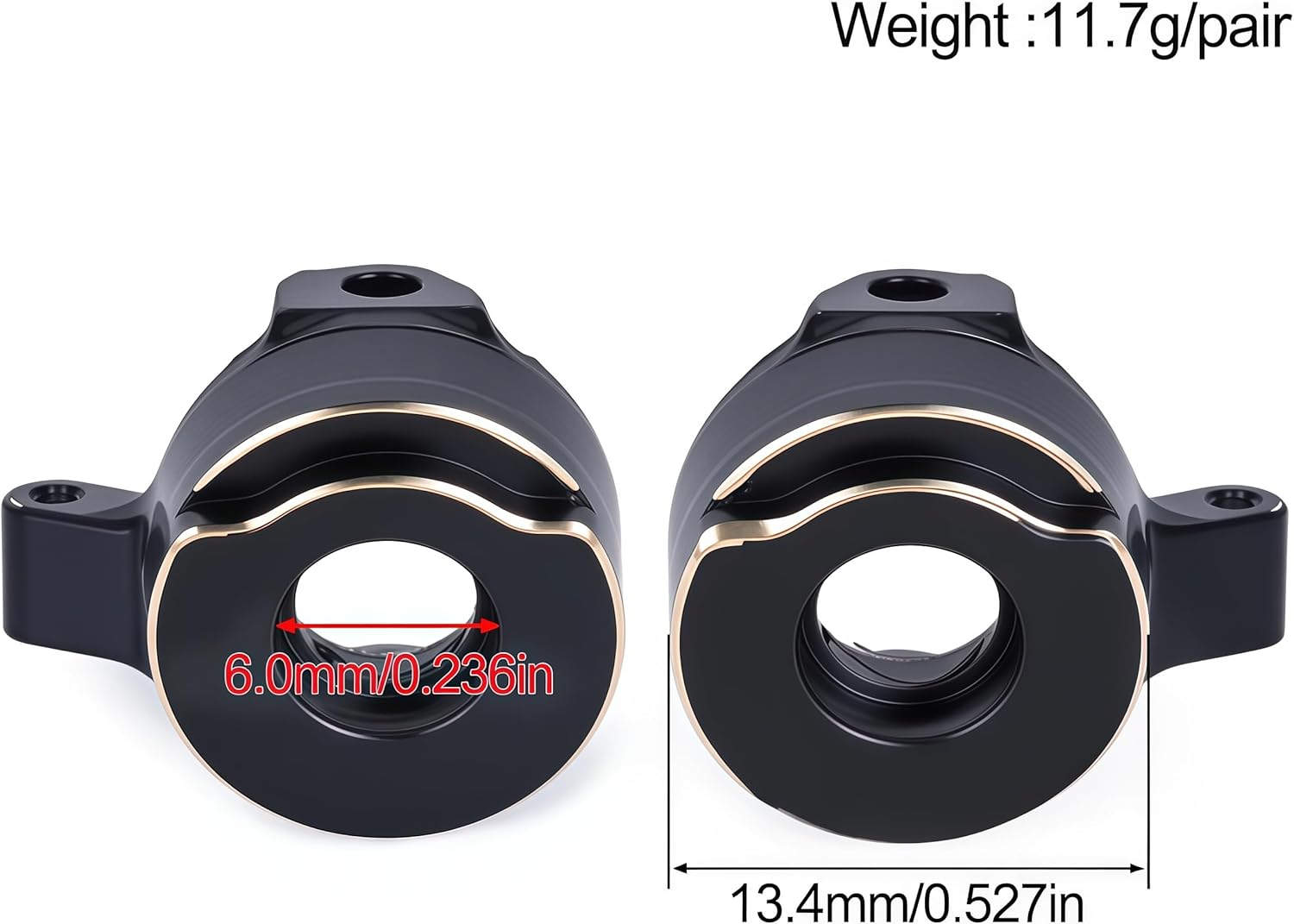 SCX30 Brass Upgrade Kit, Front & Rear Brass Diff Covers, Brass Steering Knuckles & Rear Hub Weights for Axial SCX30 RC Crawler