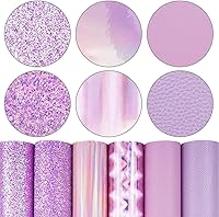 Vista 37 de Litchi Paquete de 6 hojas de cuero sintético de 8 x 12 pulgadas para aretes de lazo, tela de vinilo fácil de cortar para Cricut, cuero sintético
