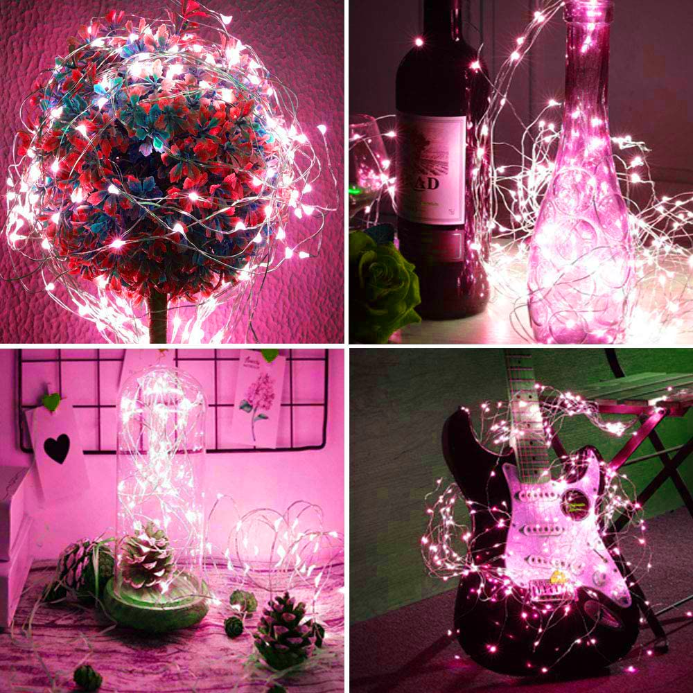20 paquetes de luces de hadas, 6.6 pies, 20 LED, funciona con pilas, alambre de cobre plateado, cadena de luces estrelladas para bricolaje, fiesta, Navidad, disfraces, boda, Pascua,