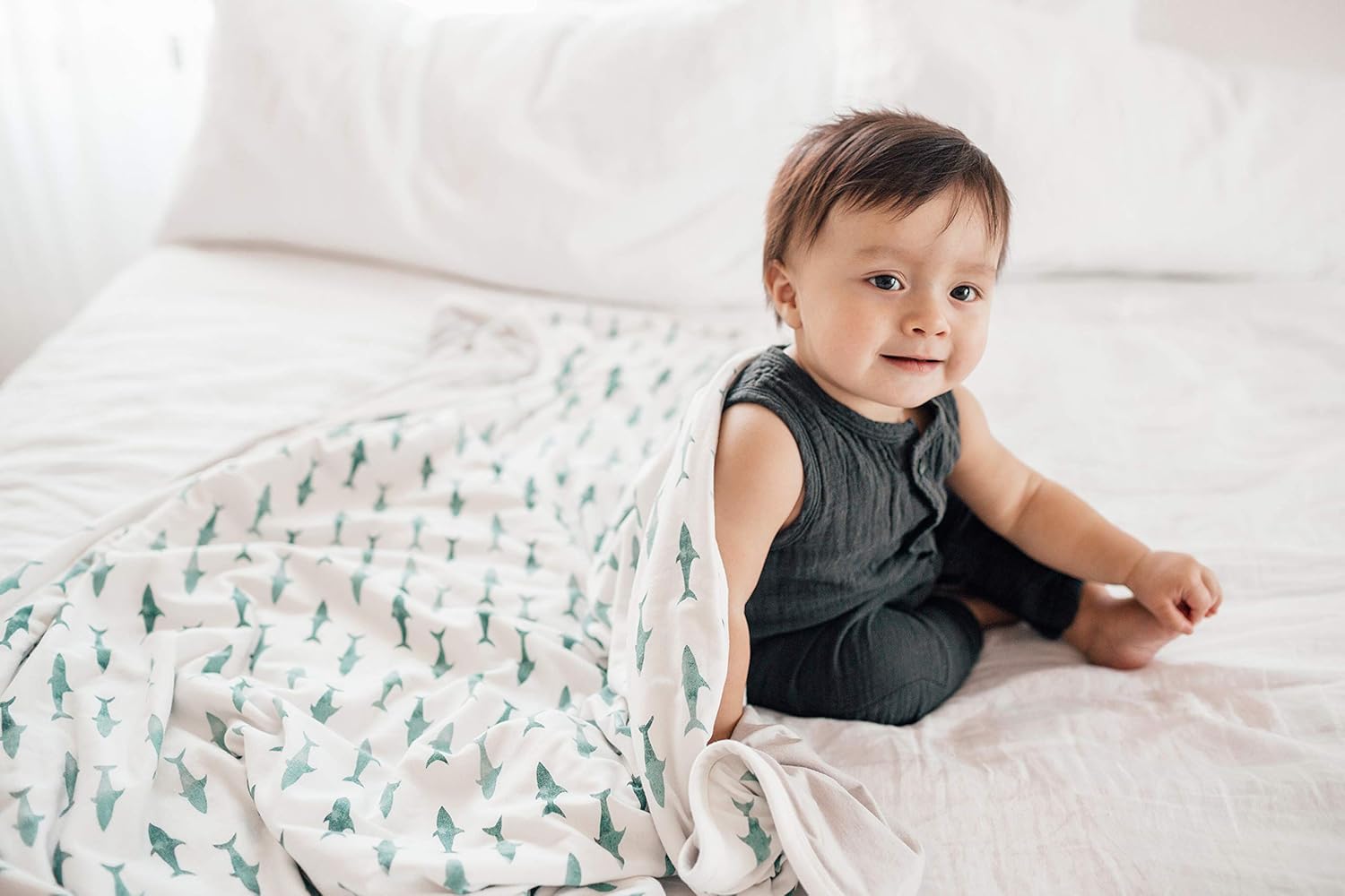 Copper Pearl Three-Layer Baby Blanket: Soft Baby Quilts for Boys and Girls | Breathable, Cozy, Toddler Blanket | Baby Quilt for Newborns | 46x46 Premium Polyester/Rayon | Pacific