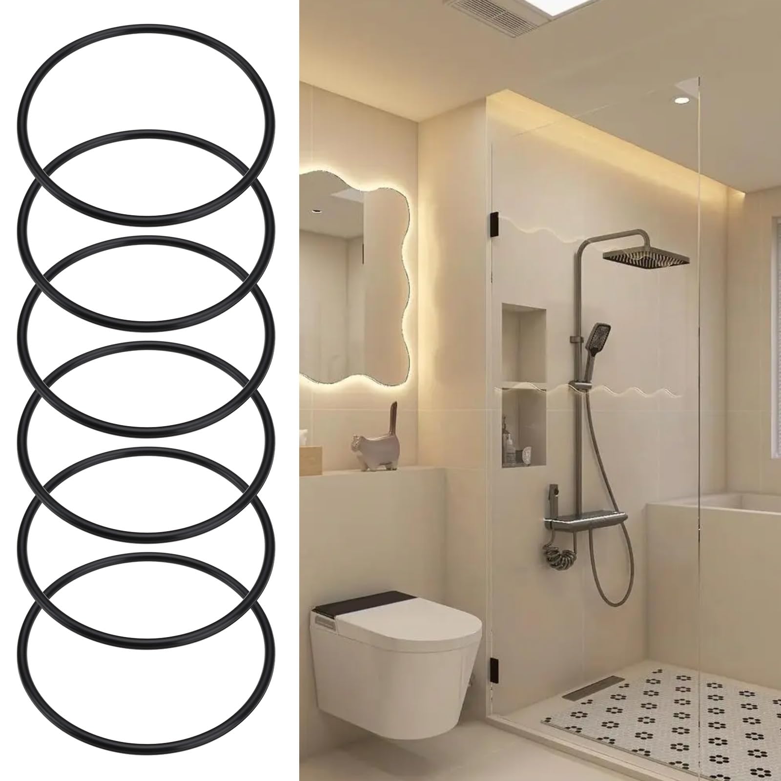 ECSiNG 20PCS Nitrile Rubber O-Rings 76mm OD 70mm ID 3mm Width Metric Sealing Gasket for Faucet Plumbing Automotive Machine Plumbing Repair Black - Image 3
