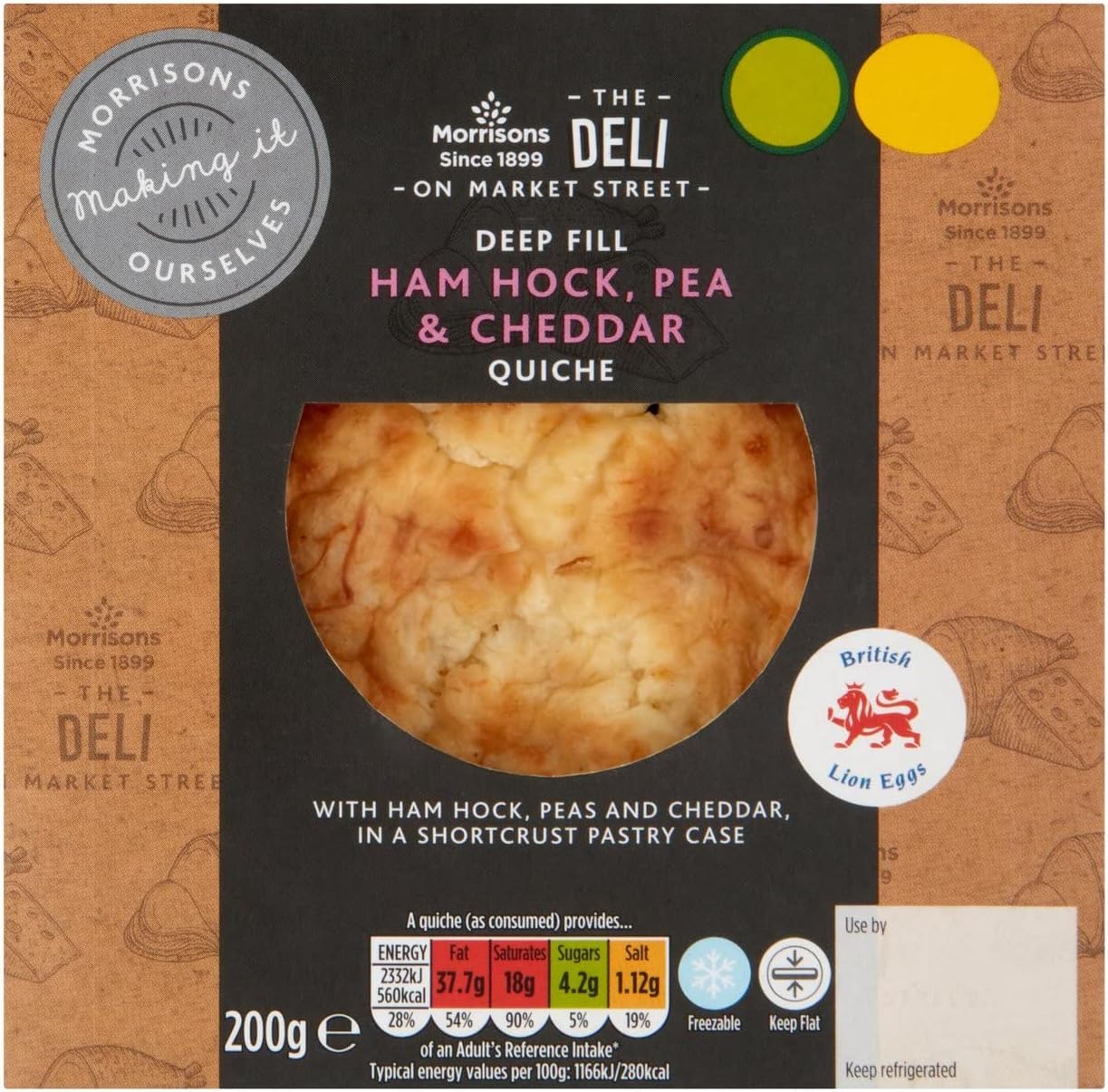 Morrisons Ham Hock, Pea & Cheddar Quiche 200g Amazon.co.uk Grocery