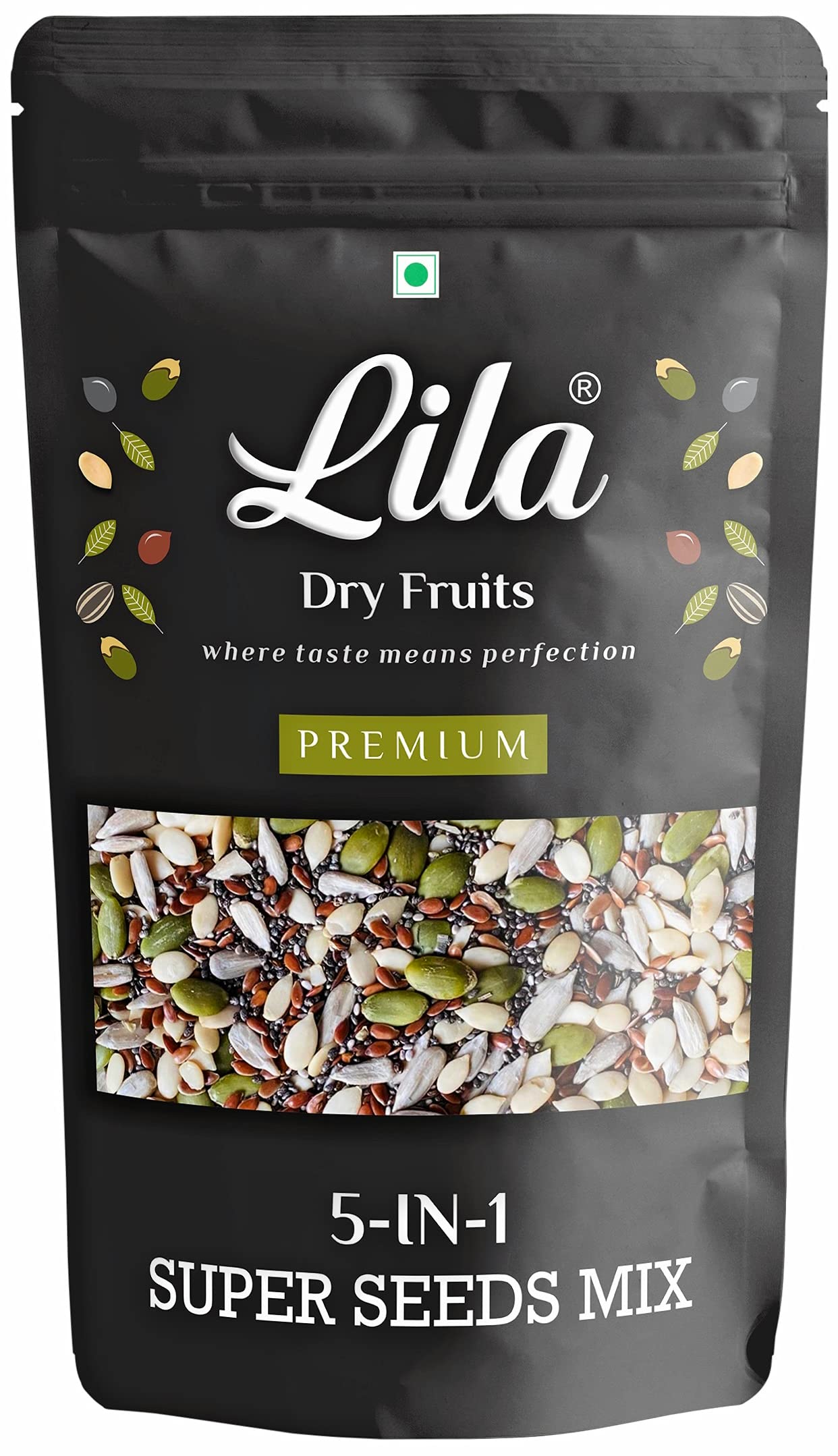 LILA DRY FRUITS 5 in1 Superseed Mix 251 Gms - Mixture of Chia, Pumpkin, Sunflower, Watermelon and Flax Seeds | Immunity combo for Weight Loss | Mix Seeds for Eating, Dieting | Perfect for Gifting (B09CZDPK48) Amazon Price History, Amazon Price Tracker