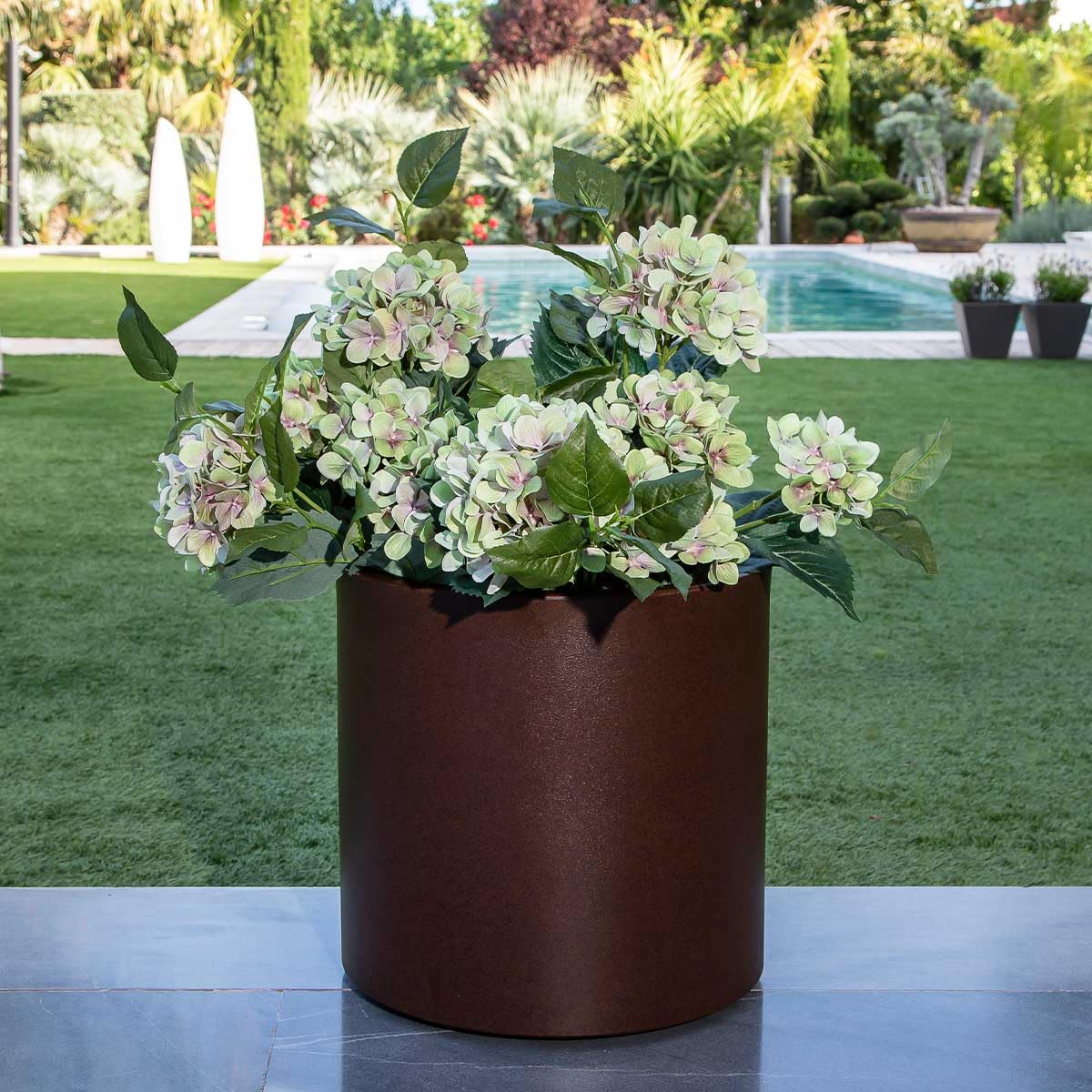 Newgarden Fioriera Decorativa Rotonda Ortensie Per Interni Ed Esterni - Foto 3