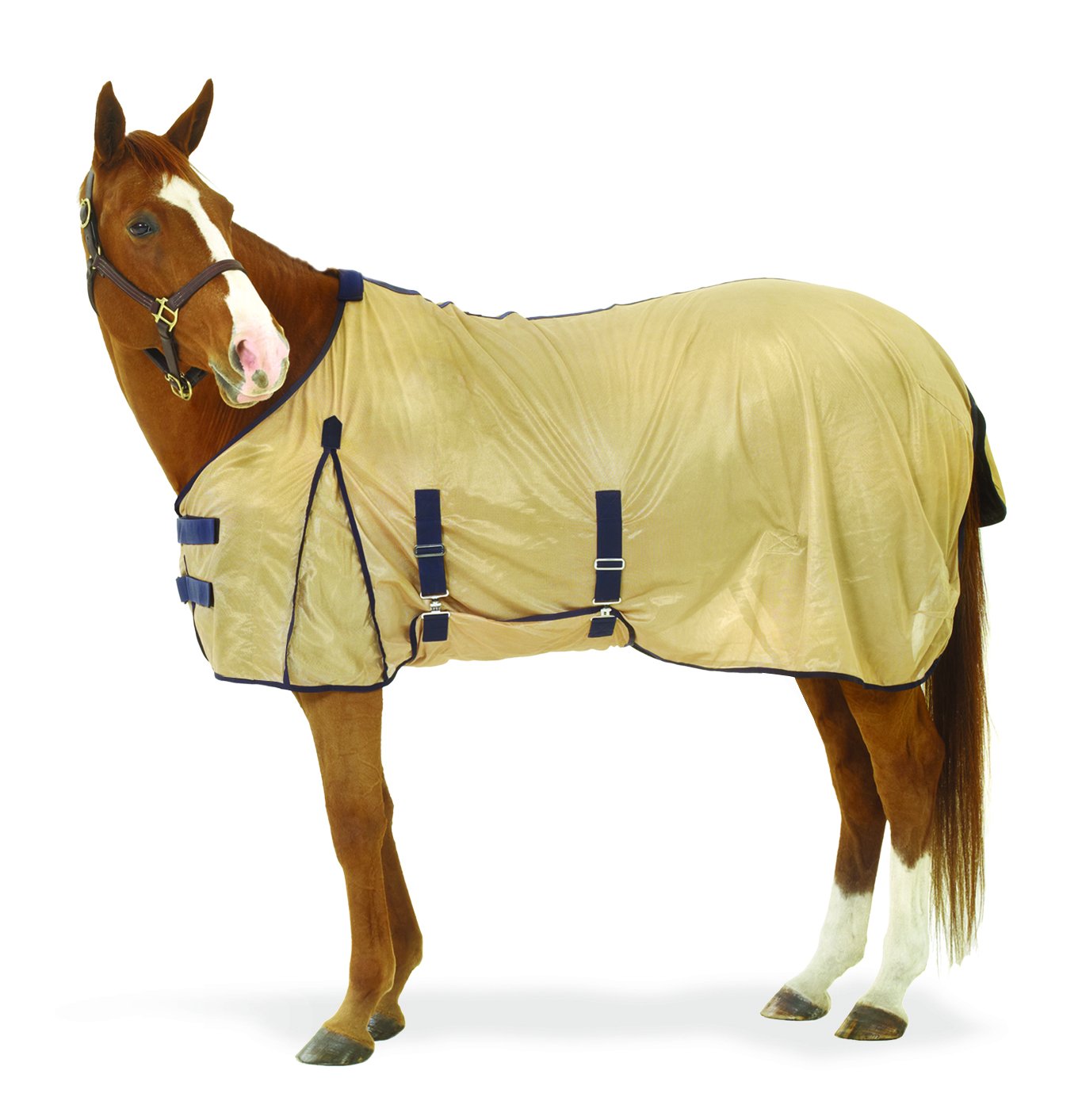 Equi-Essentials Softmesh Fly Sheet 75 Tan/Navy