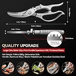 MAD SHARK Heavy Duty Poultry Shears, Kitchen Shears with Non-Slip Handle & Safety Lock, All Purpose Kitchen Scissors for Chicken, Meat Cutting, Turkey, Fish, Vegetables, Spring Loaded, Dishwasher Safe