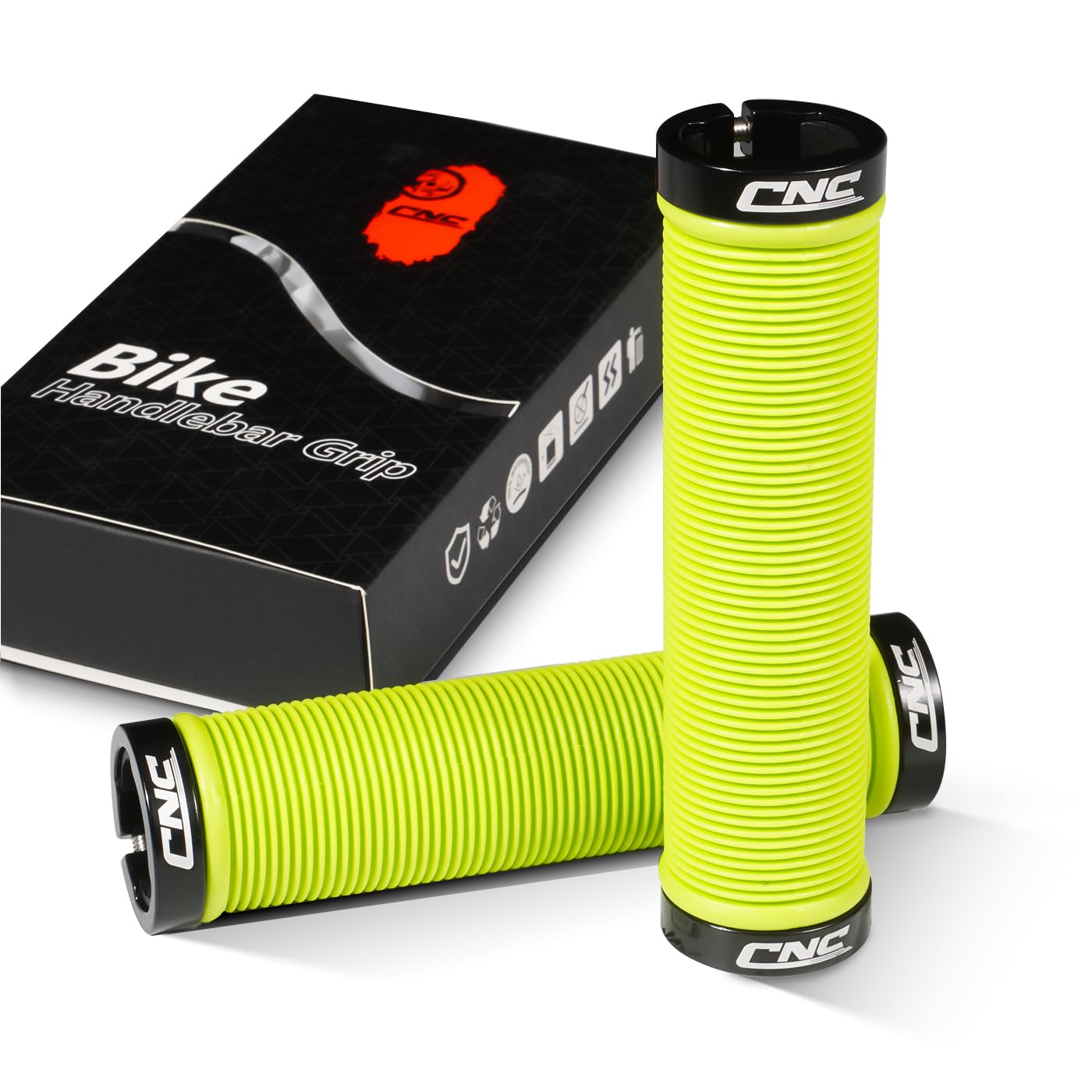 CNCLOL Mountain Bike Handlebar Grips,Bicycle Handlebar Grips for MTB/BMX,Green, 130mm