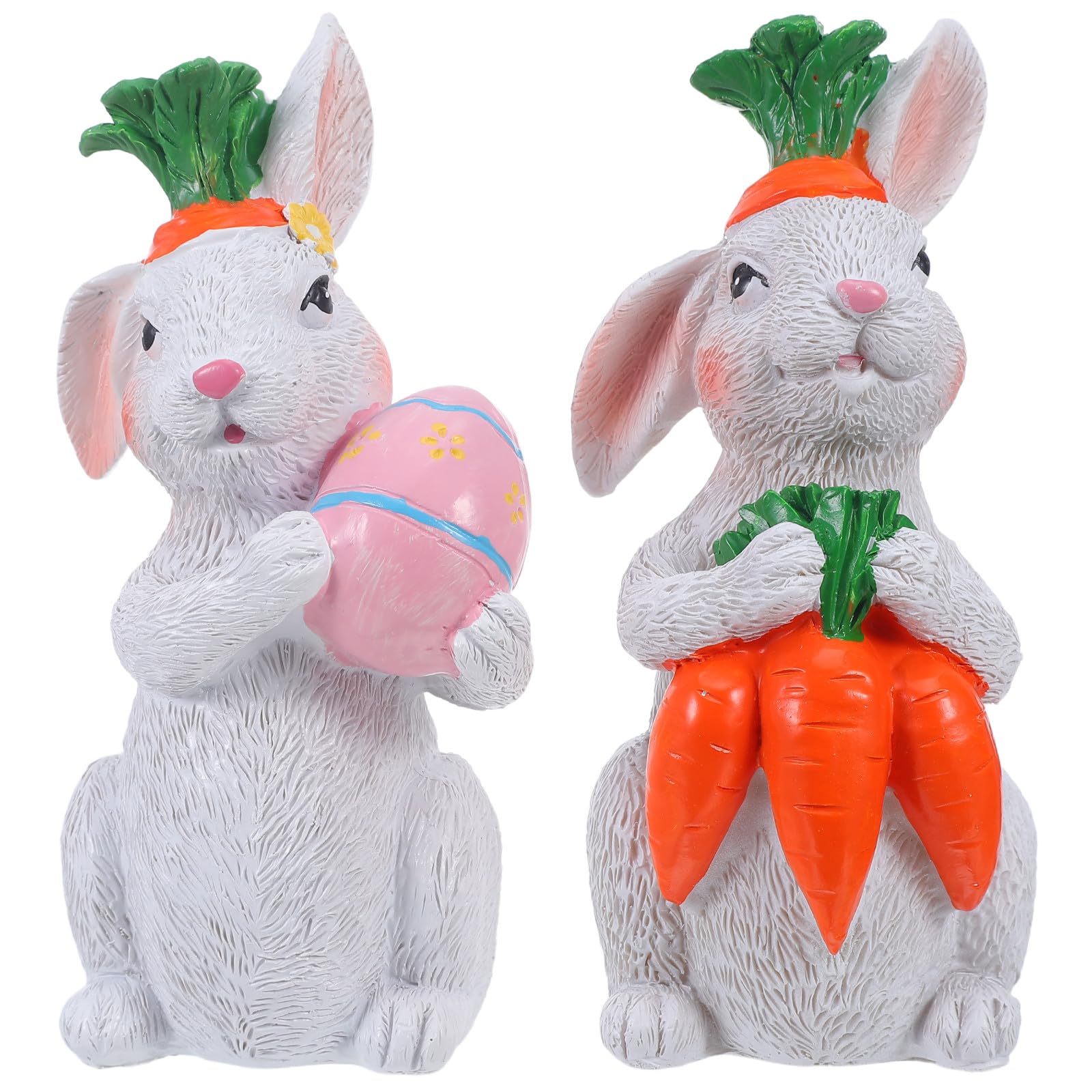 Figurines de lapins miniatures pour jardin féérique et gâteaux x2