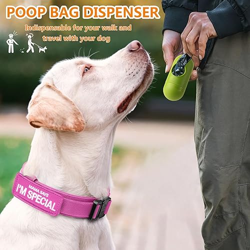 Vista 26 de HYDEME Collar táctico ajustable para perro, collar de nailon de entrenamiento militar con mango de control y hebilla de metal pesado para perros