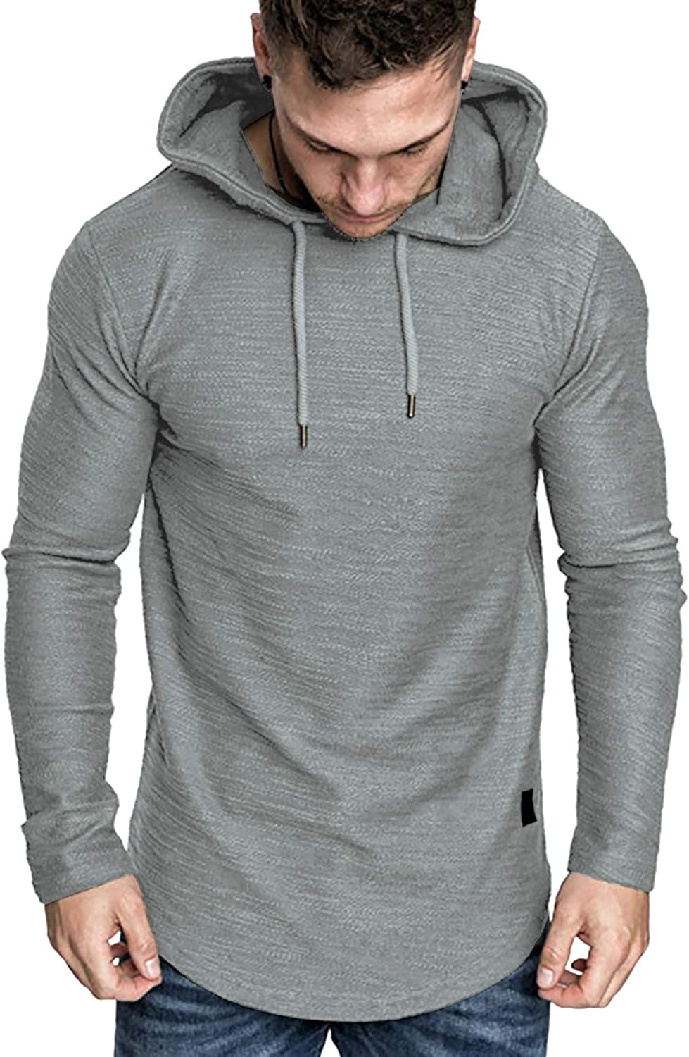 Lexiart Mens Fashion Athletic Hoodies Sport Sweatshirt Solid Color Fleece Pullover - Image 3