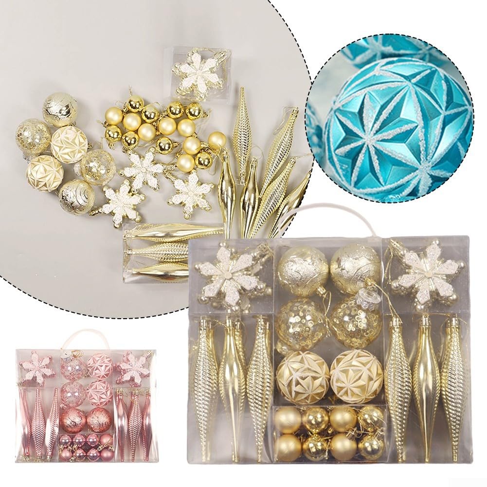 Bolas de Navidad: adornos versátiles para fiestas, bodas y decoración navideña (dorado)
