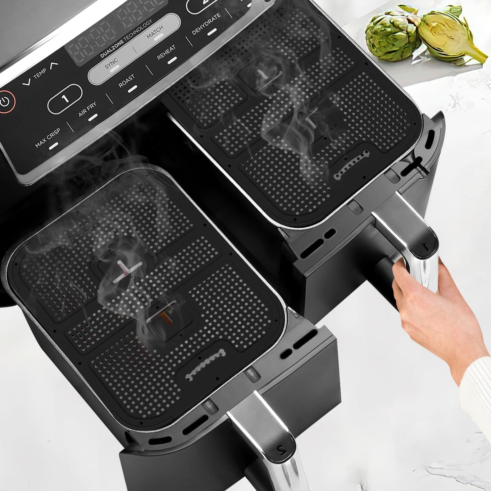 Protections Anti-éclaboussures Pour Friteuse à Air – Lot De 2, En Silicone, Compatible AF400/AF451 – Garde Propre, Réutilisable, Lavable Au Lave-vaisselle - 12