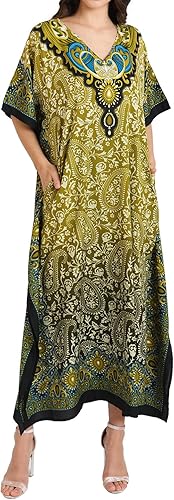 Miss Lavish London Vestidos de caftán para mujer, pareos de playa, tallas grandes, caftanes africanos y de Dubái, ideales para ropa de descanso y