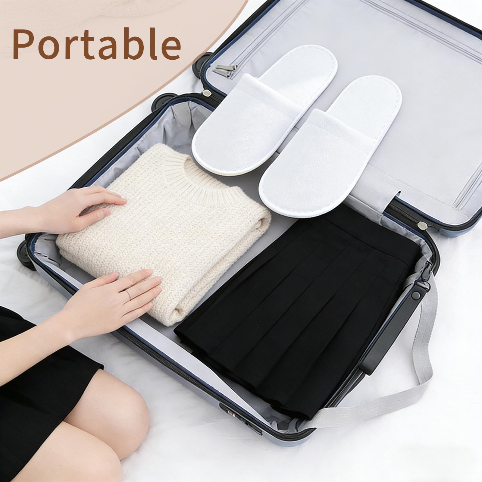 Set di 3 paia di pantofole antiscivolo, adatte per hotel, spa, casa e viaggi; pantofole usa e getta, unisex.