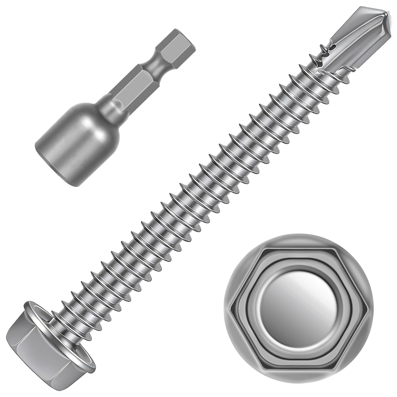 Stainless Steel Self-Tapping Screws - 50 PCS -8