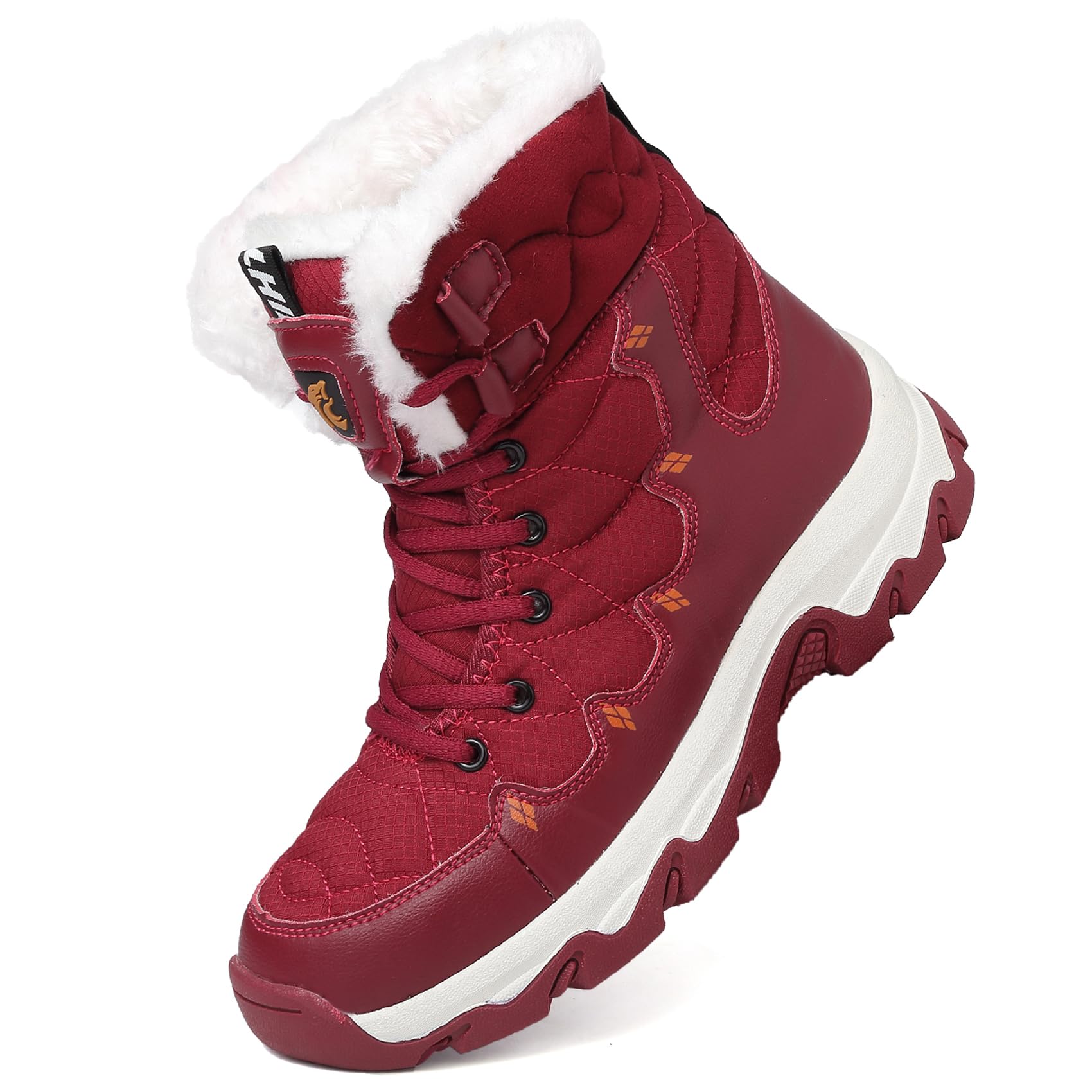 Unitysow Stivali da Neve Uomo Donna Caldi Pelliccia Stivali da Invernali Outdoor Impermeabili Scarpe da Neve Casual Stringate Stivaletti Scarpe da Inverno