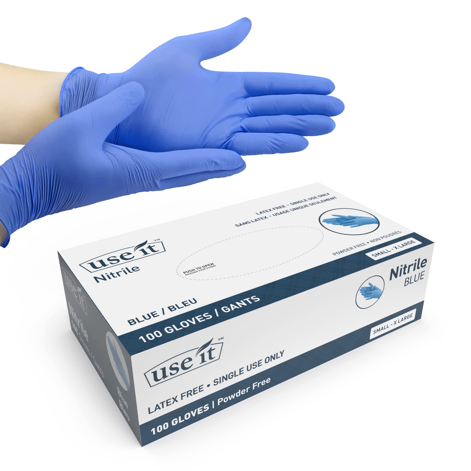 Nitrile Gloves 100 Count – Latex Free Gloves for Cooking and Food Prep, Surface Cleaning, and Travel Use