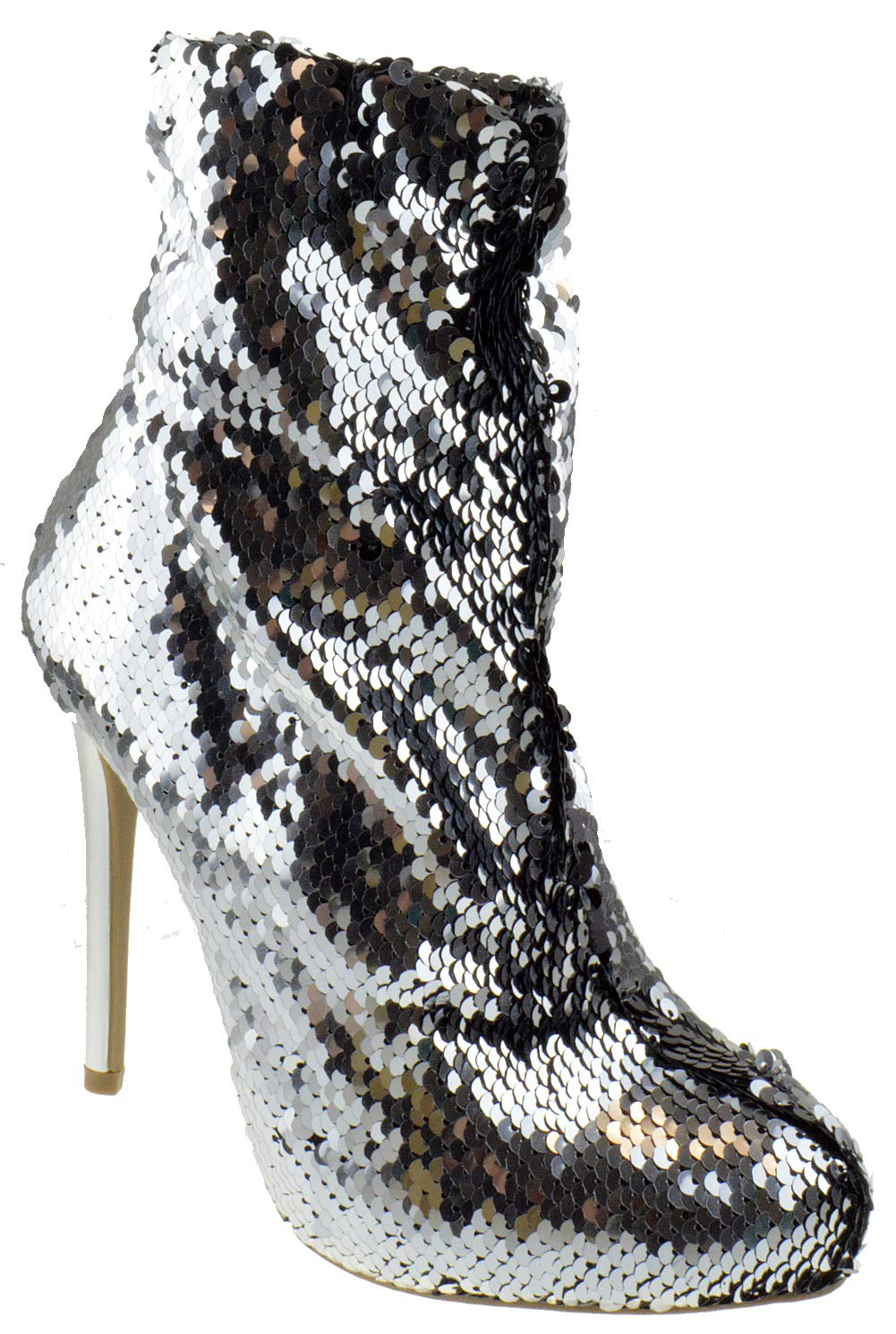 Loren 02 Womens Stiletto Pull On Sequin Ankle Booties