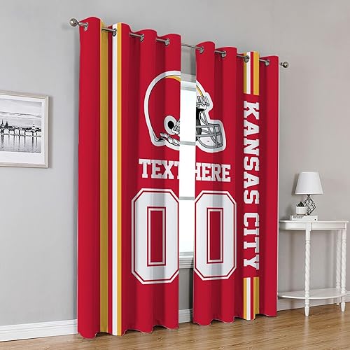 Miniatura 2 de Cortinas opacas personalizadas de Kansas City, juego de 2 paneles de cortinas opacas con aislamiento térmico, cortinas de oscurecimiento de