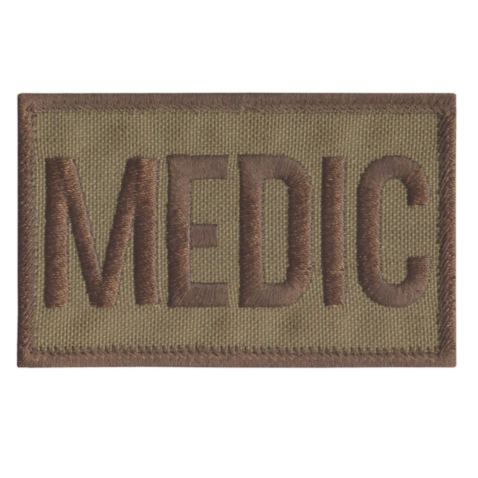 Tan Medic EMS Paramedic Coyote Combat MED EMT Medical Tactical Morale Hook Patch