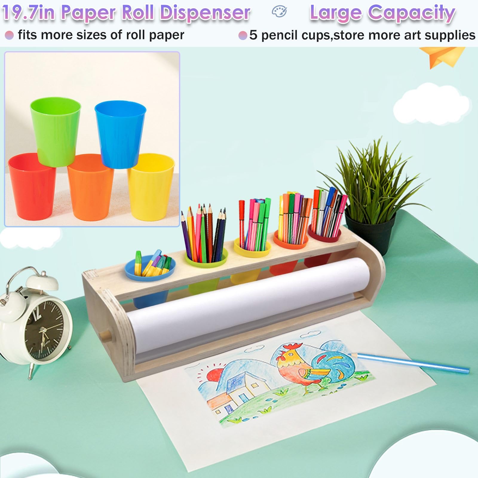 Amazon.com: Table Top Paper Roll Dispenser with Paper 17.3inx82ft