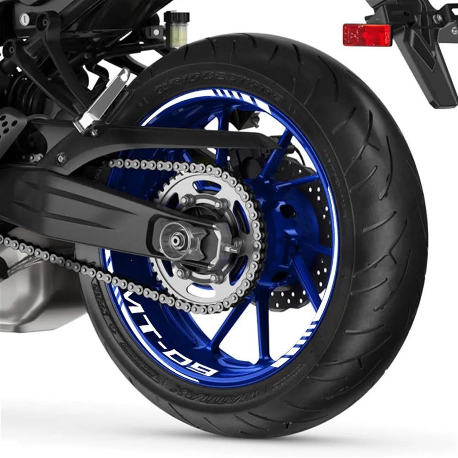 ZAPORA Trottinette Autocollant Réfléchissant De Bande De Jante De Roue De Moto, Ensemble Complet D'autocollants Et pour Y&amaha Mt07 09 MT-07 MT-09 Autocollant Bord(Color1)