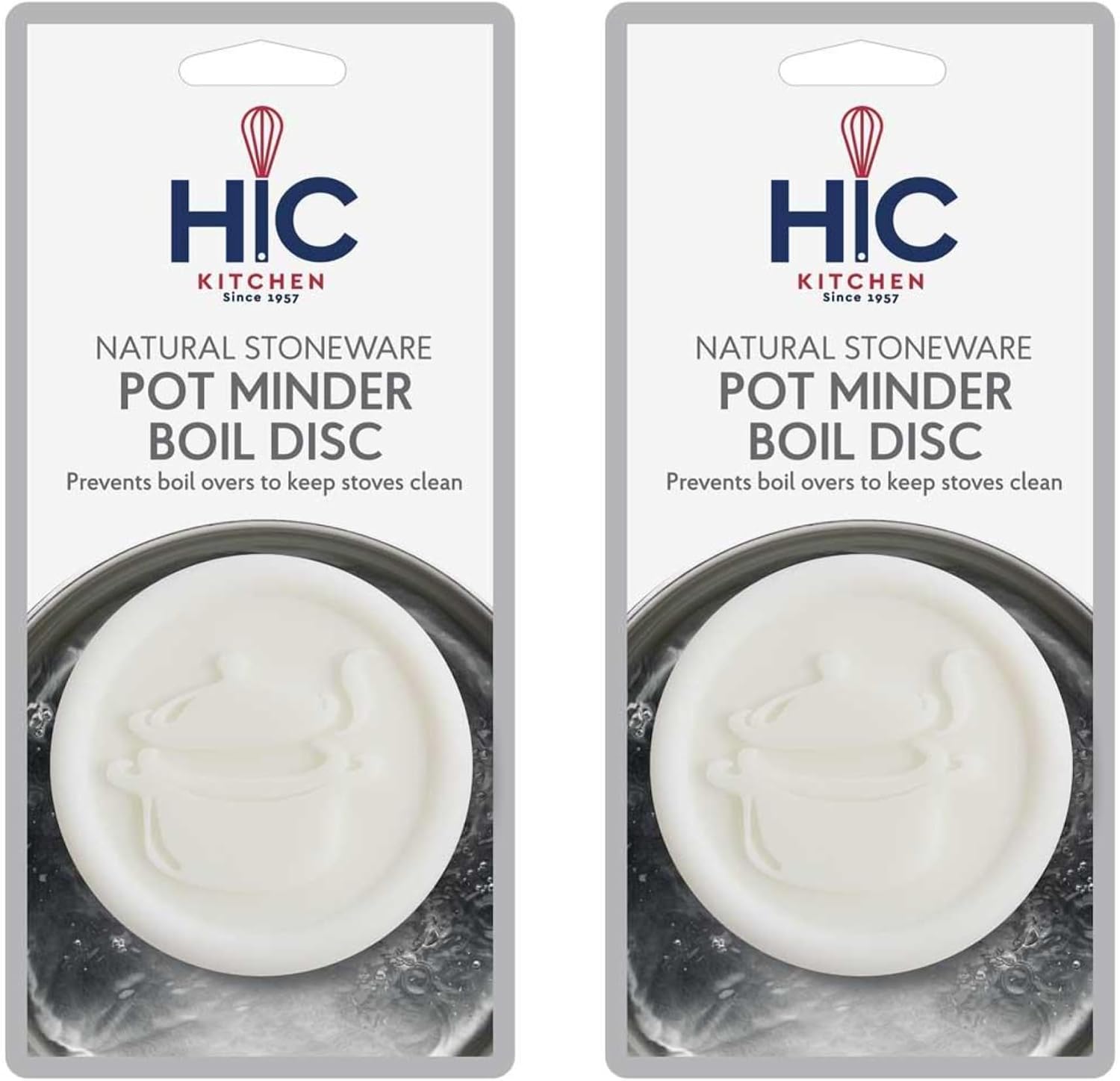 HIC Kitchen Pot Minder Boil Disc, Natural Stoneware, Boiling Pot Design