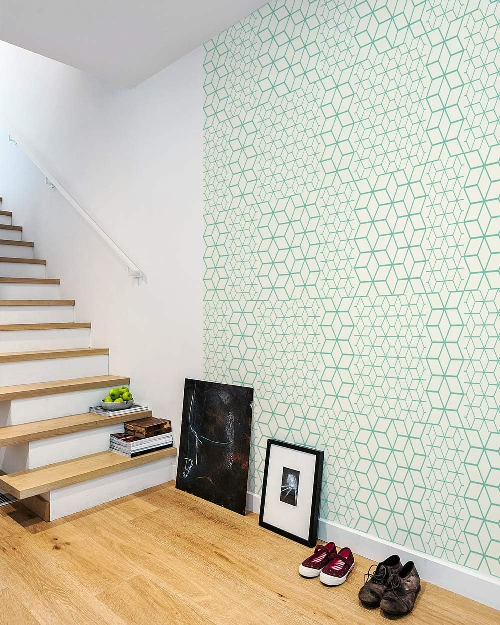 BLIK Fold Green Geometric Pattern Wall Tiles Fabric Wall