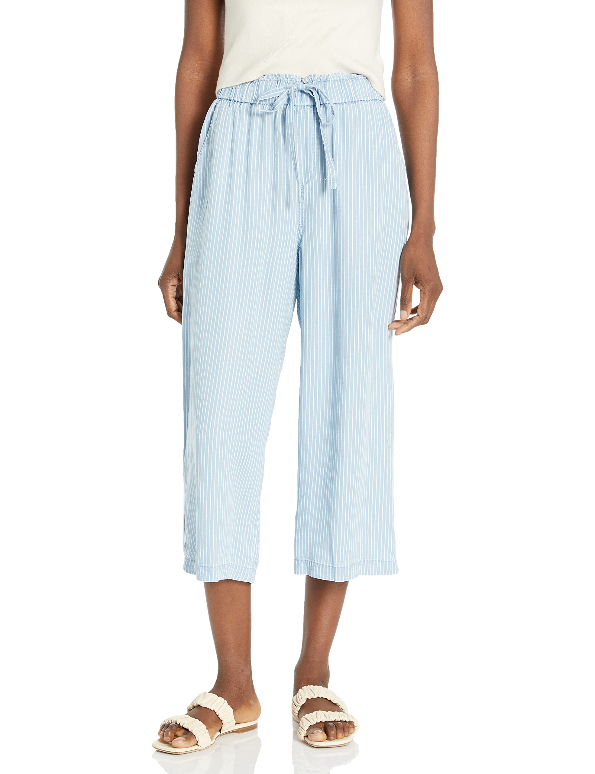 Zac Rachel Womens Pull on Wide Leg Crop Pant with Drawstring Waist