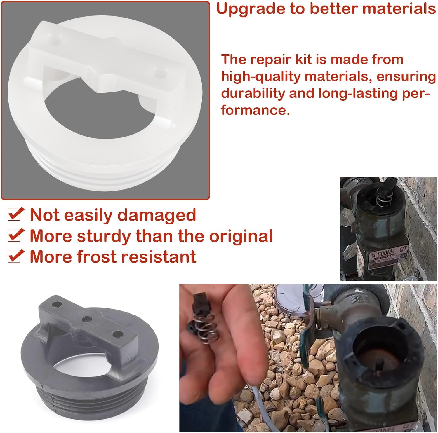 Bonbo 0887726 800M4 1/2" & 3/4" Freeze Resistant Backflow Repair Retrofit Kit
