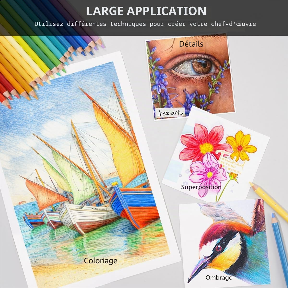 Arrtx 126 Crayon de Couleurs Professionnel, Mallette de Rangement | Crayons à Mine Souple pour Artistes Pour Colorier, Dessiner, Esquisser, Ombrager, Estompage Expert, Pour Adultes et Artistes