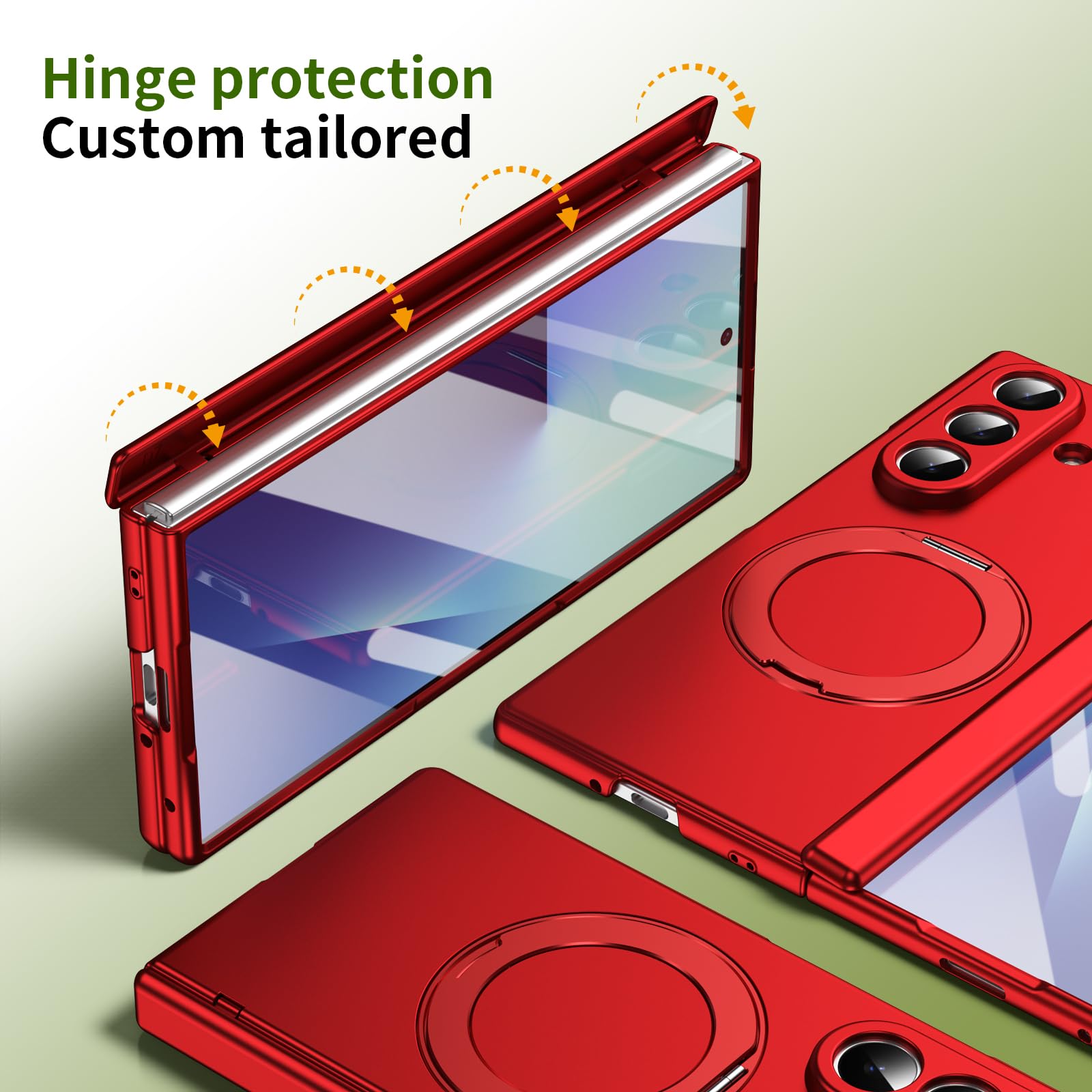 Coque Béquille Compatible avec Samsung Galaxy Z Fold 8 Ultra, Rouge